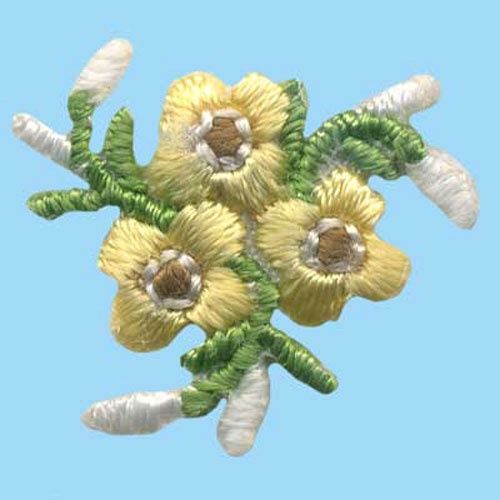 Iron on Motif Yellow Flower Cluster