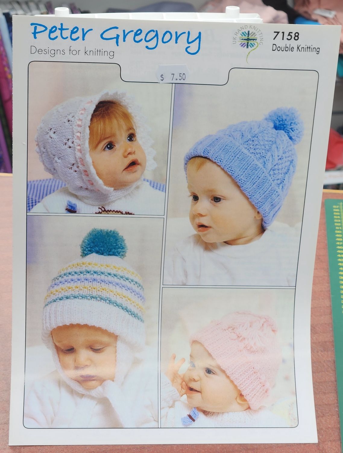 Peter Gregory Pattern - 7158 - Baby Hats 8ply