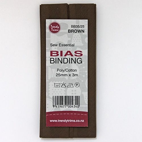 Bias Binding 25mm width x 3m Total Colour Brown