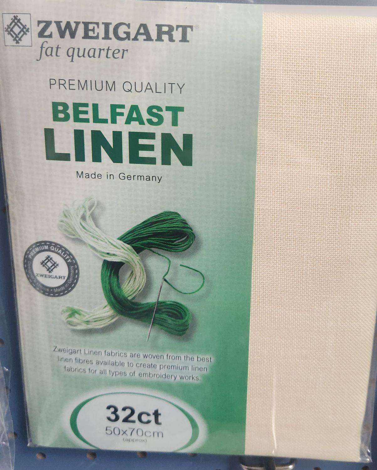 Zweigart Belfast Linen 32 Count Fat Quarter Cream