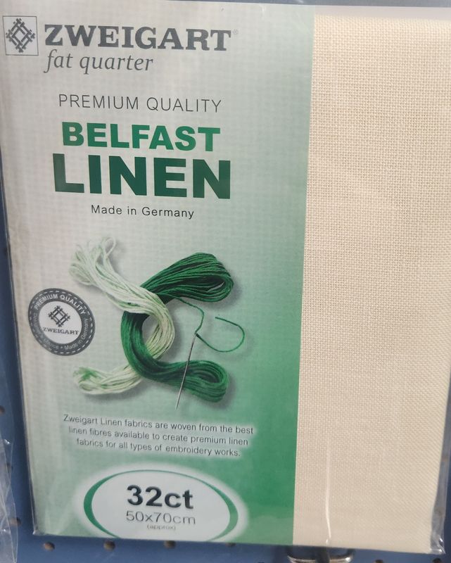 Zweigart Belfast Linen 32 Count Fat Quarter Cream