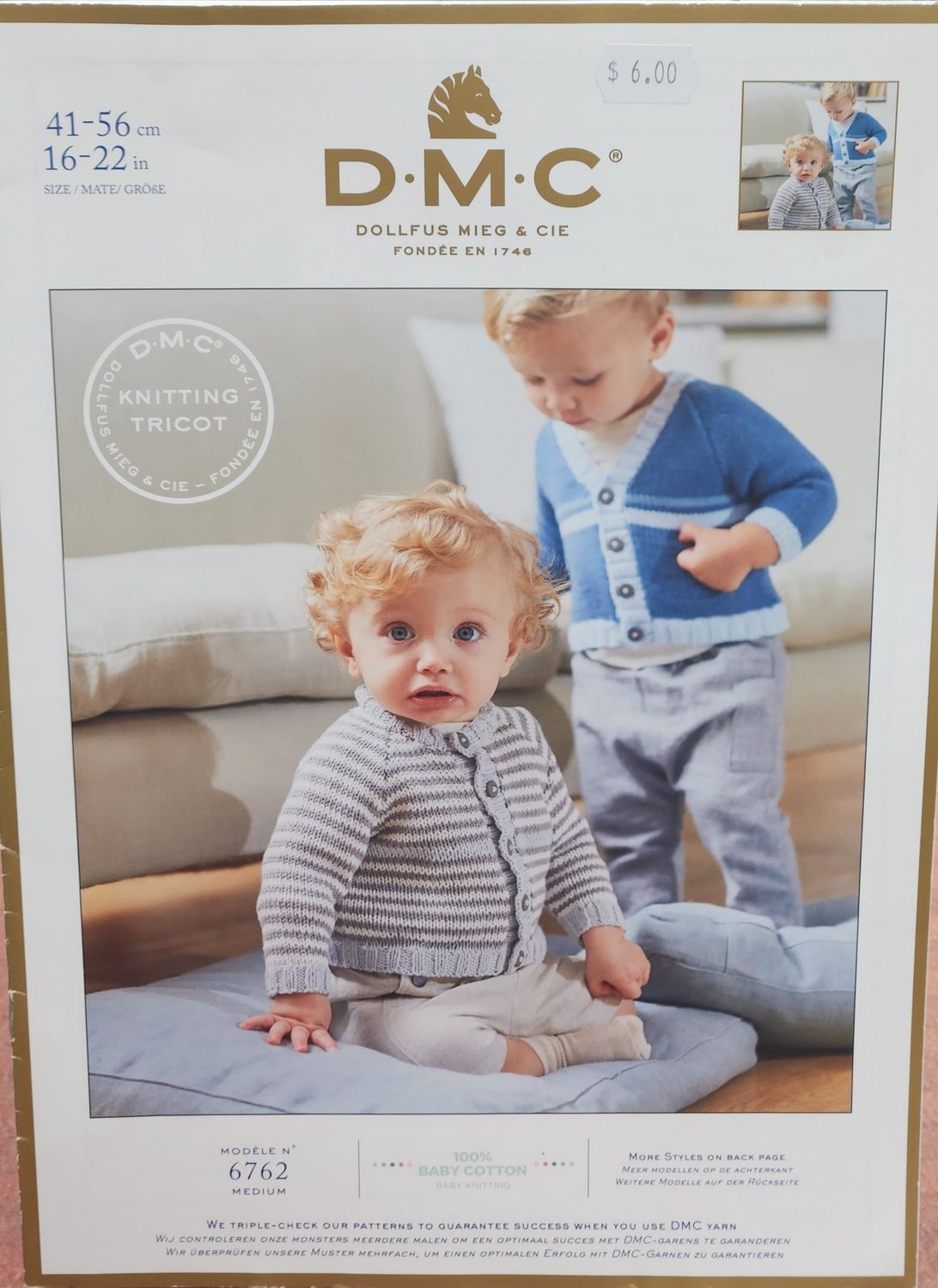DMC Pattern - Striped Cardigan Cotton