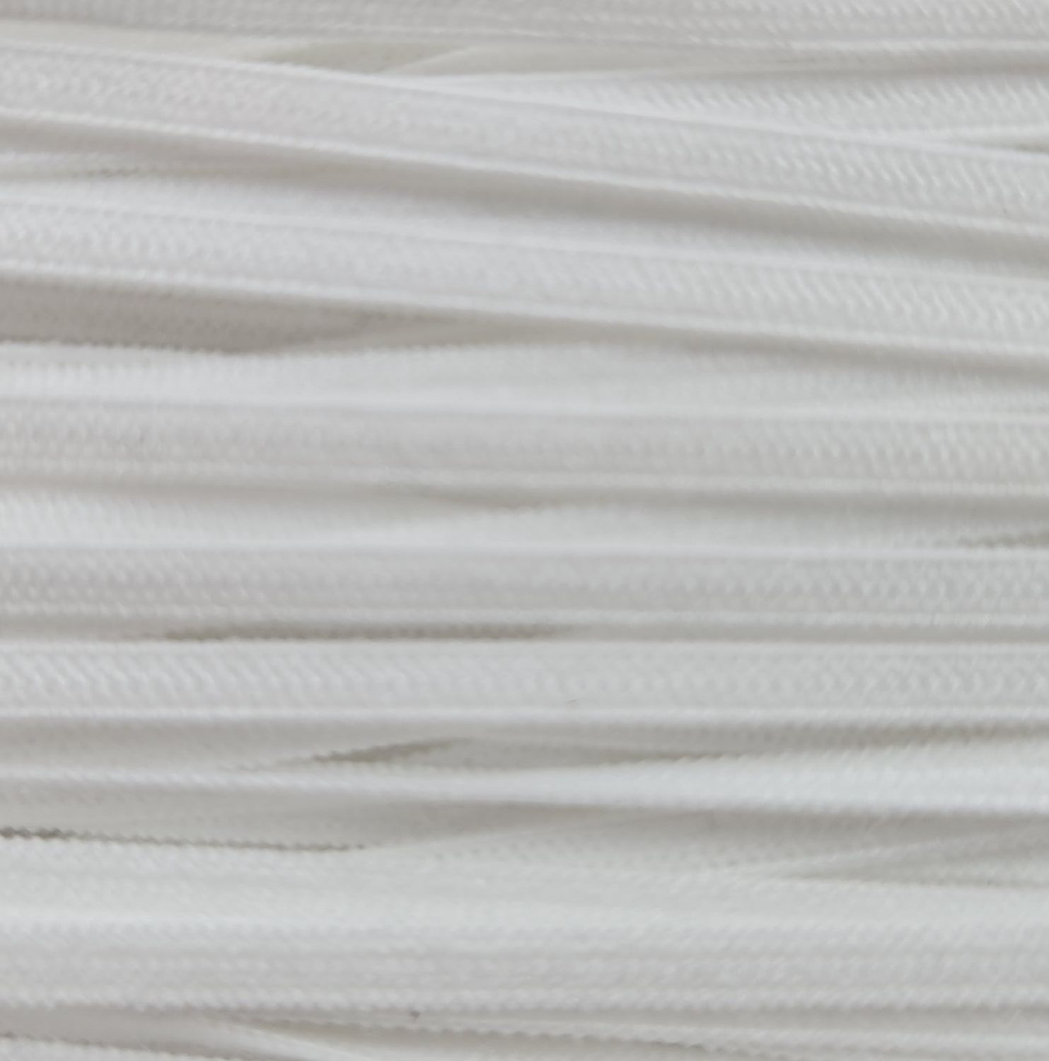 Thin Flat Elastic 3mm White Cut Per Metre