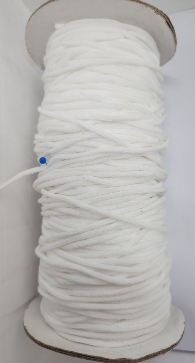 White Soft Elastic 2mm Cut Per Metre