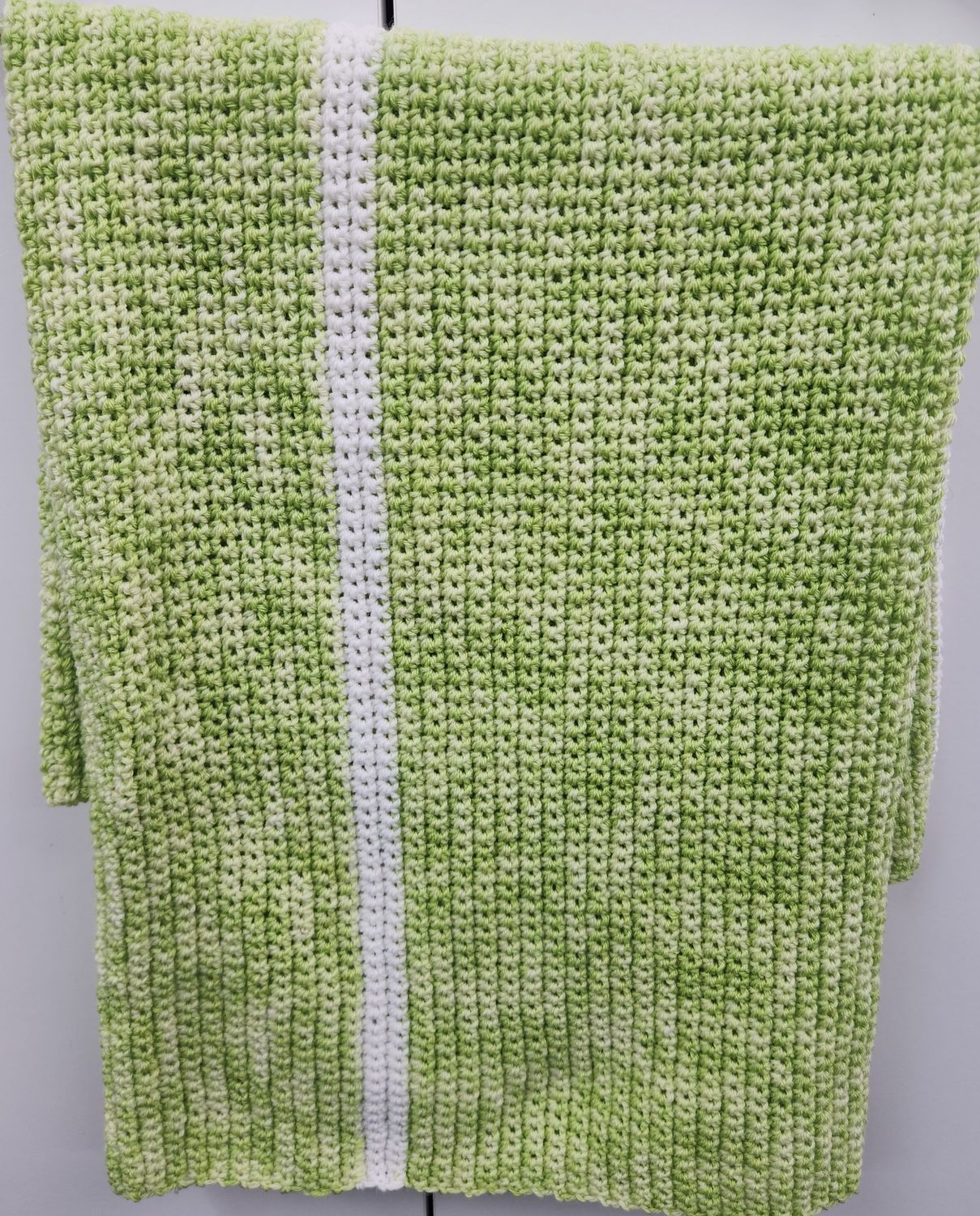 Crocheted Blanket - Lime Green 100% Merino Wool