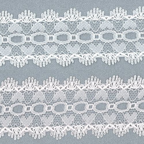 Nylon Eyelet Lace Cream 35mm, Price Per Metre