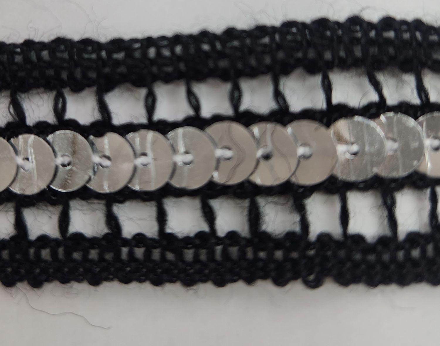 Silver Sequin Trim 25mm Cut Per Metre