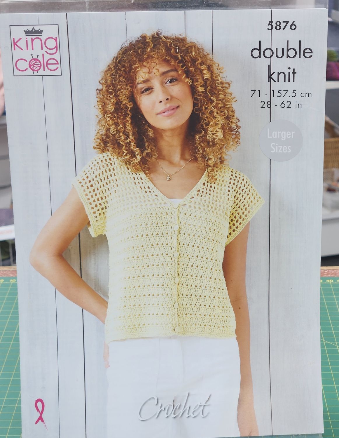 King Cole Womens Crochet Cardigan Pattern 5876 8ply