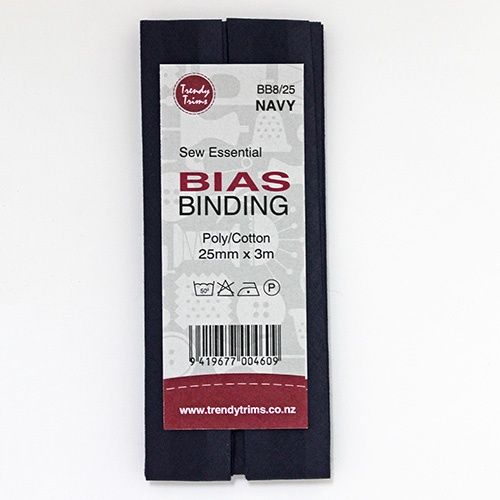 Bias Binding 25mm width x 3m Total - Colour Navy