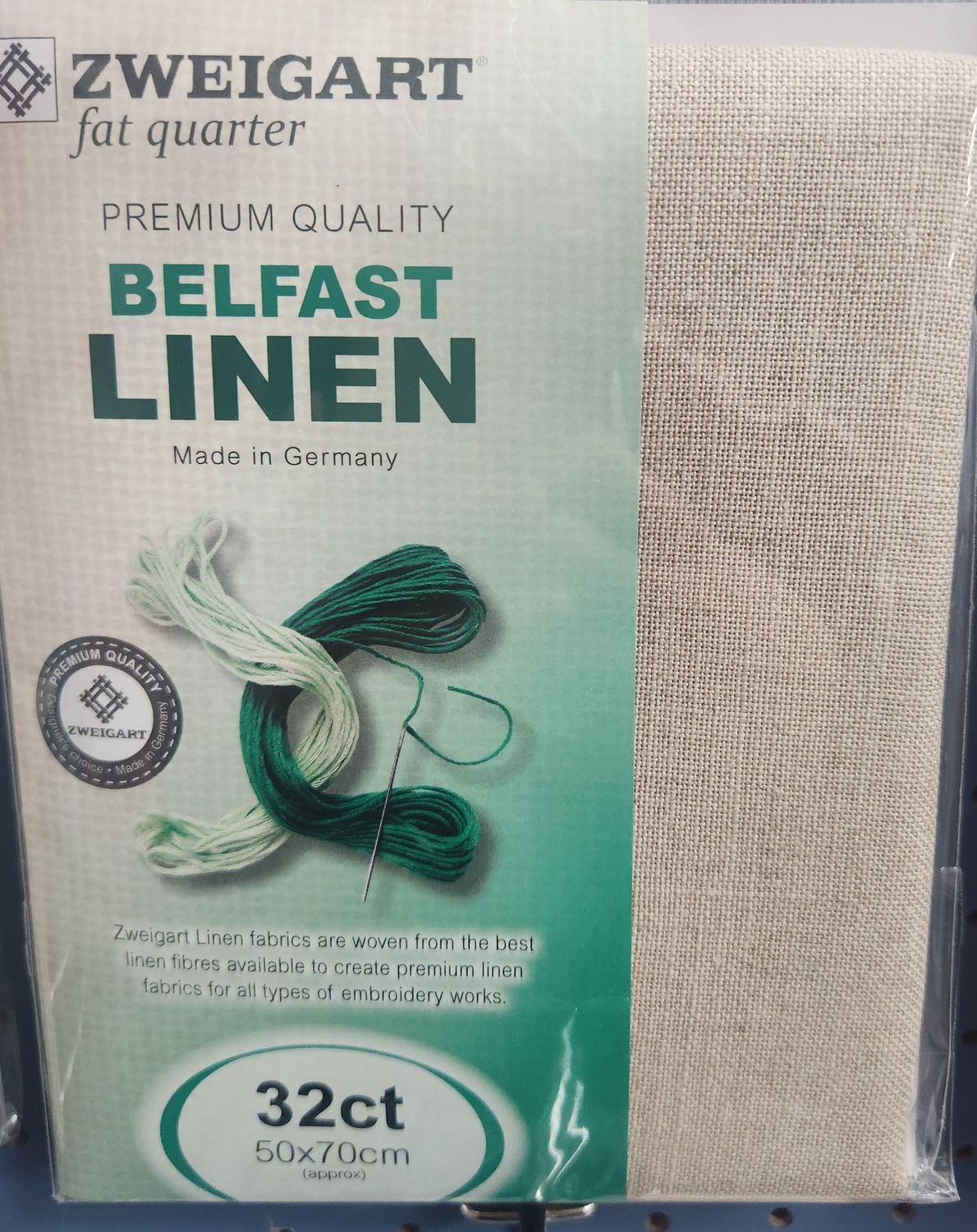 Zweigart Fat Quarter Linen 32 Count Flax Colour