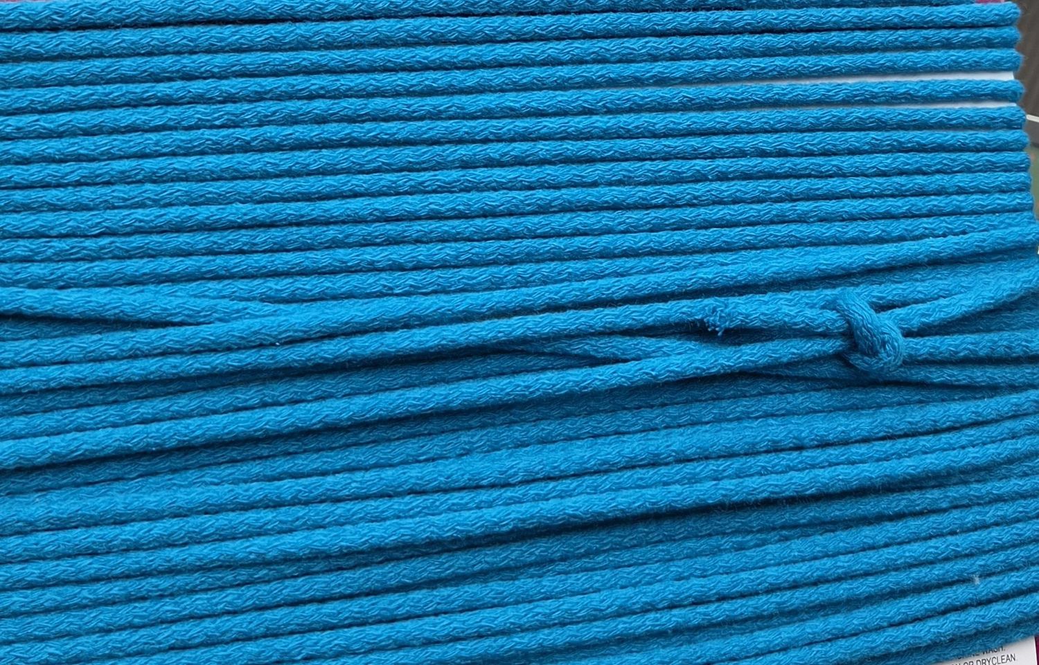 Teal Cotton Cord Knit Braided 6mm, Price Per Metre