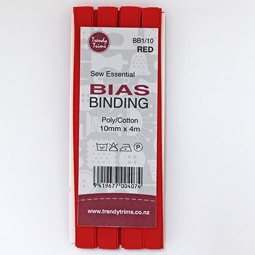 Red Bias Binding 10mm Width x 4m Total