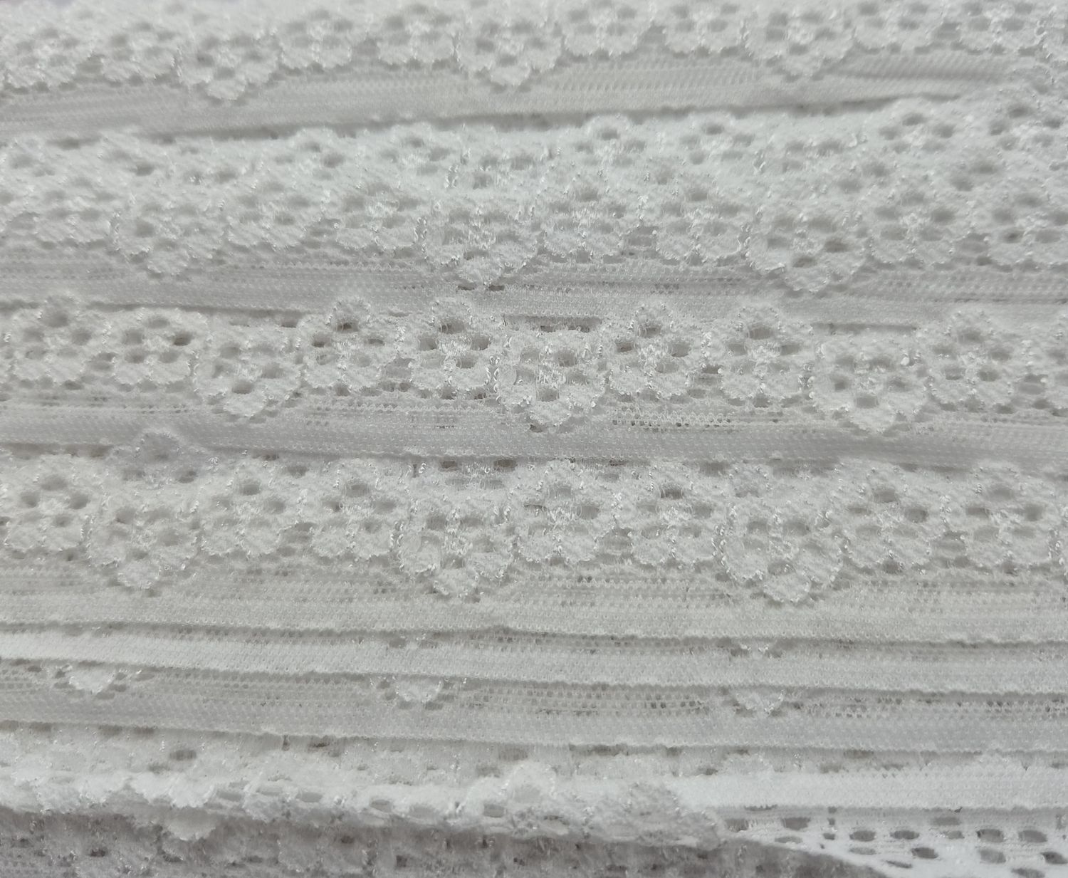 White Nylon Lace Trim 25mm wide, Price Per Metre