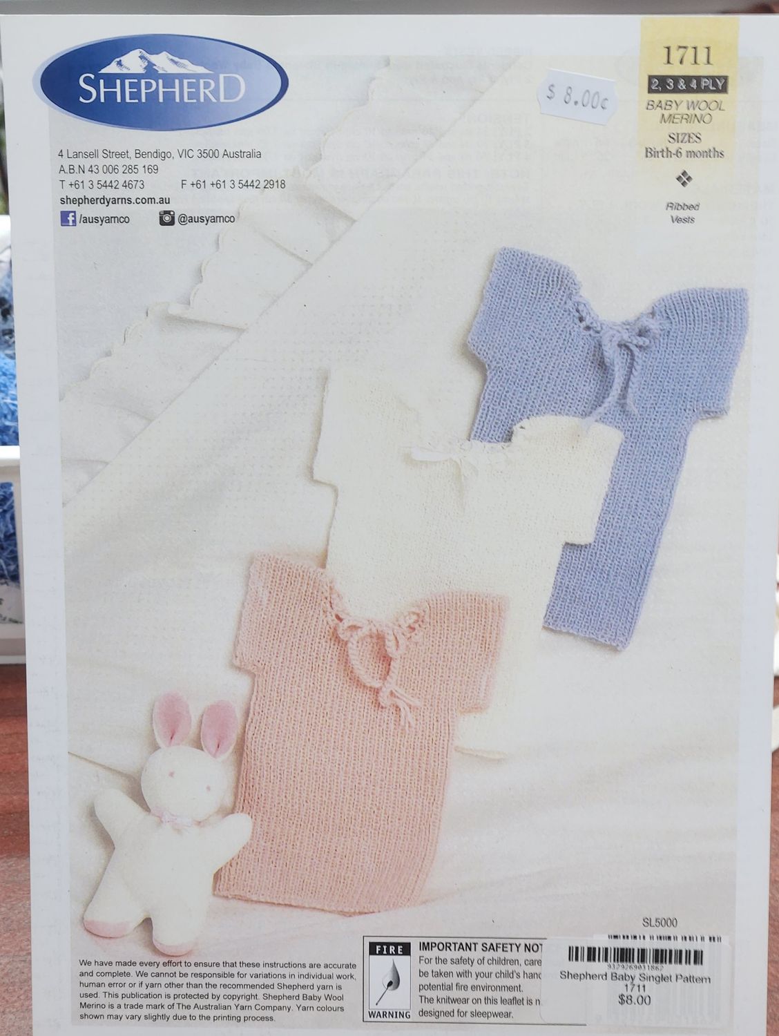 Shepherd Baby Singlet Pattern 1711