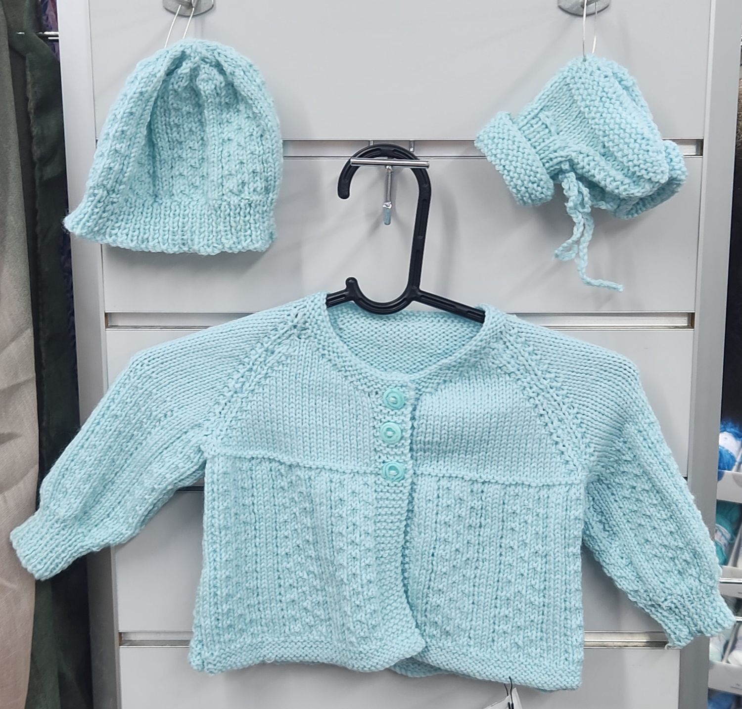 Matinee Set 0-3 Months - 100% Baby Merino Aqua