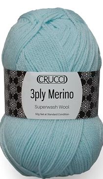 Crucci Merino Superwash 3ply 50g 235m - Shade 3 Aqua