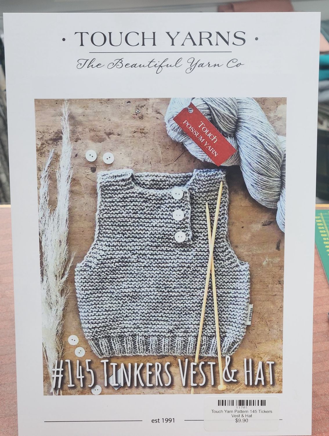 Touch Yarn Pattern 145 Tickers Vest &amp; Hat