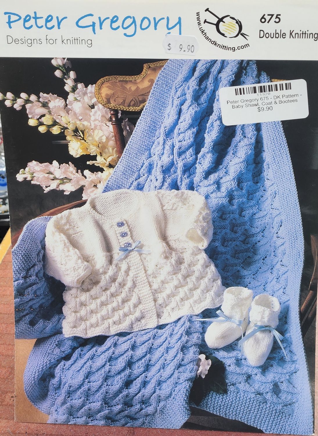 Peter Gregory 675 - DK Pattern - Baby Shawl, Coat &amp; Bootees