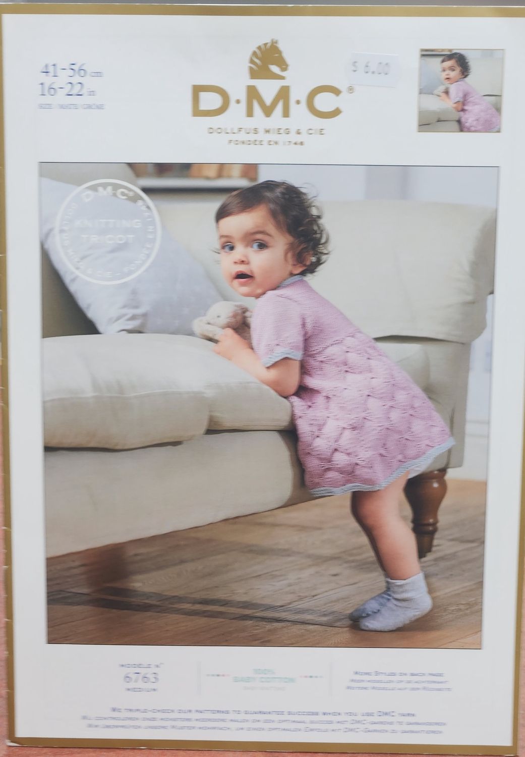 DMC Pattern - Cotton Knitted Dress 0-3yrs Pattern