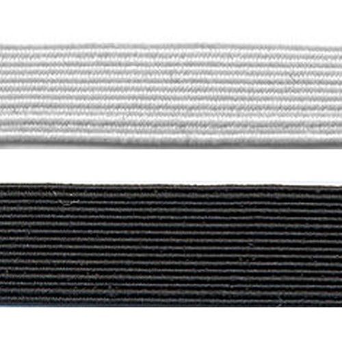 Black Braided Elastic 6mm width - Cut Per Metre