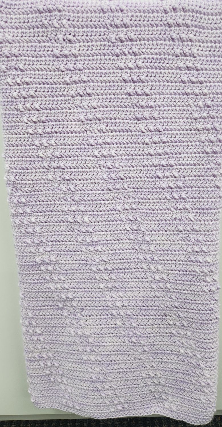 Blanket - 100% Merino/Mohair Blend - Soft Lilac/White