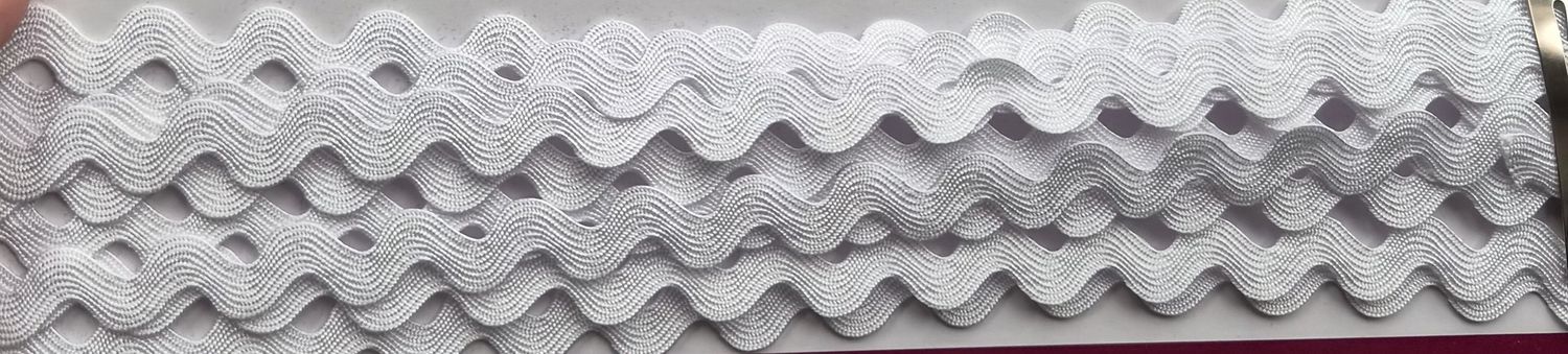 Ric Rac Rayon White Sparkly Price Per Metre