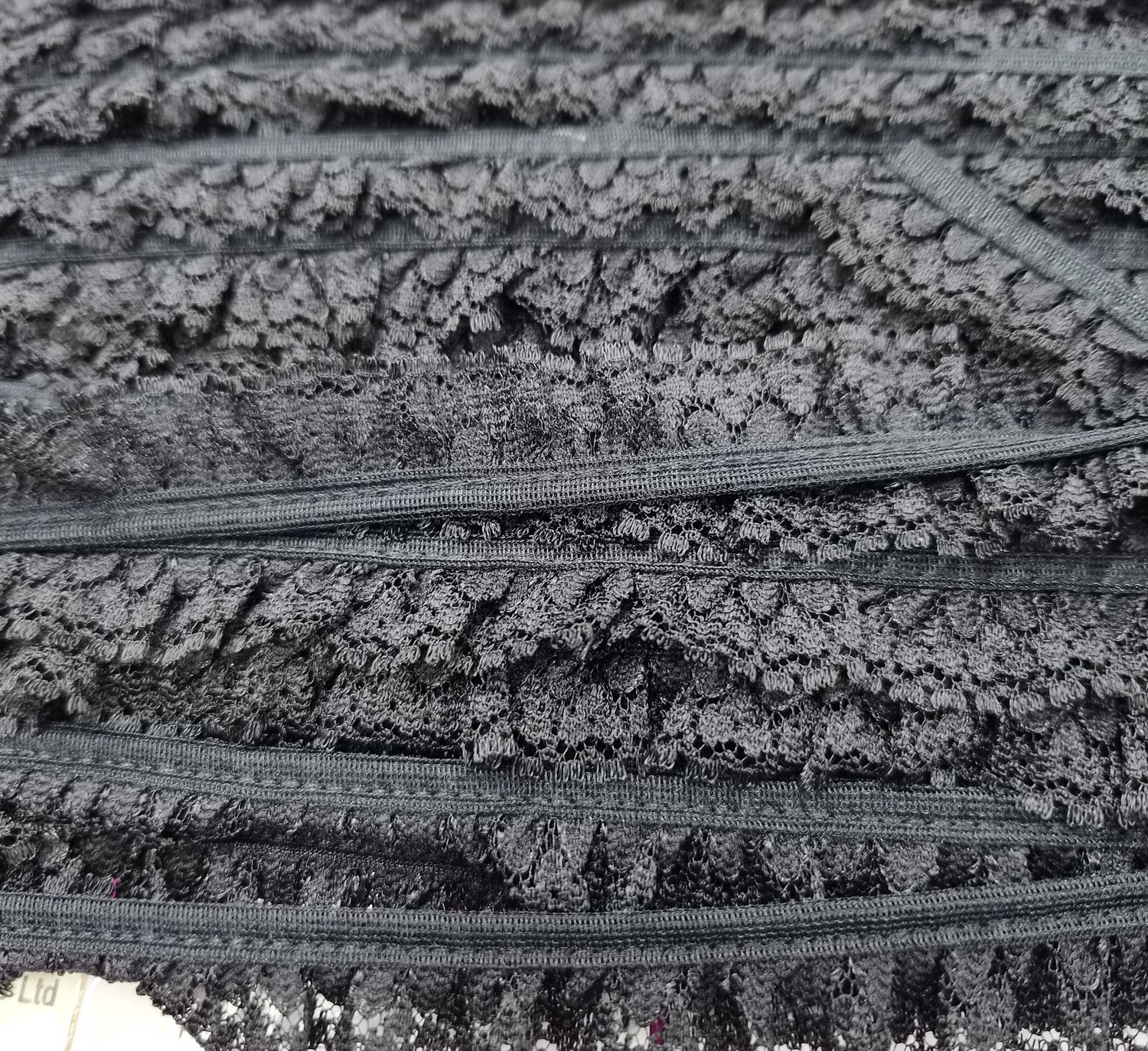 Frilled Lace Black 20mm Wide, Price Per Metre