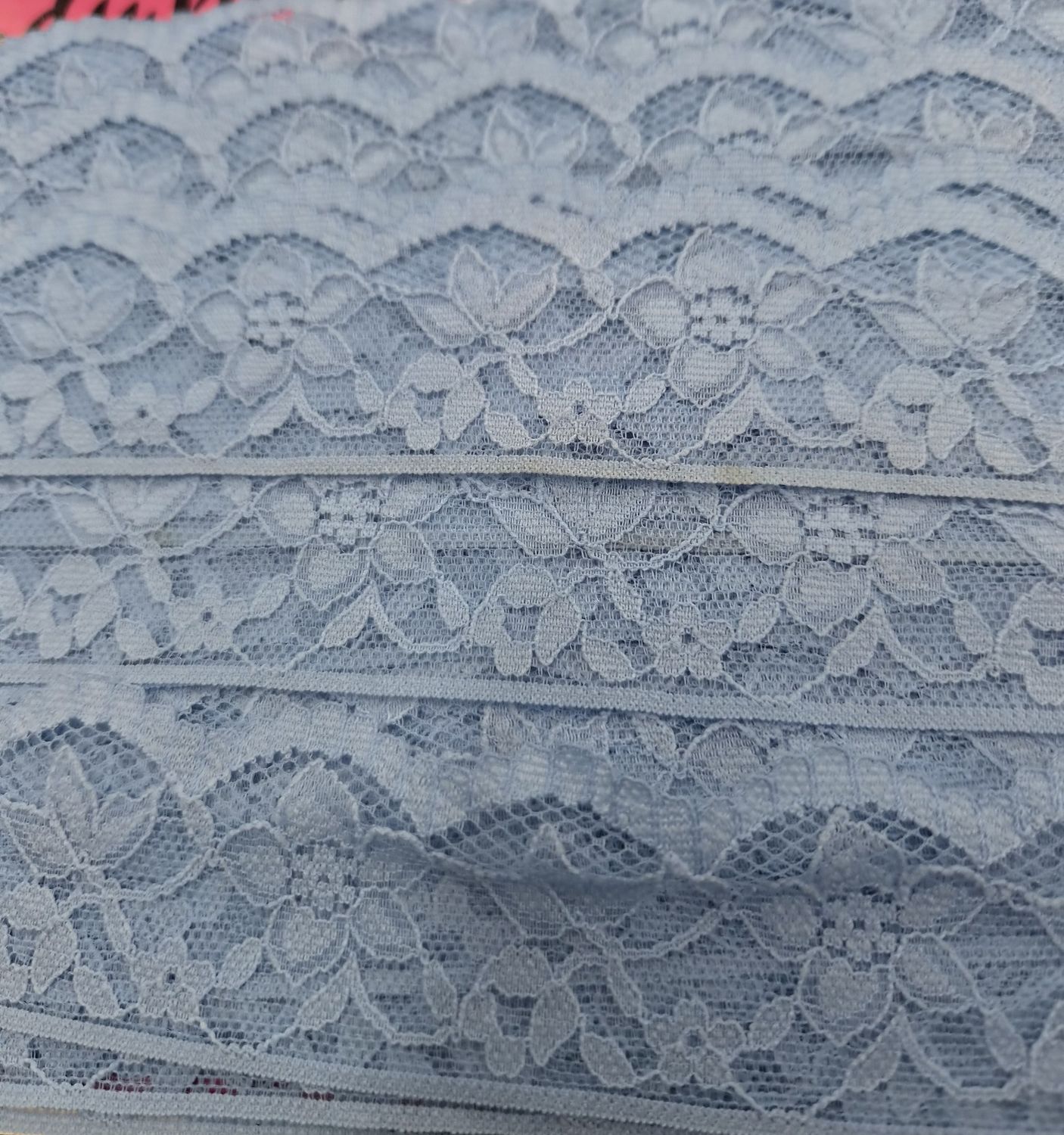 Cornflower Blue Flower Lace 38mm, Price per Metre