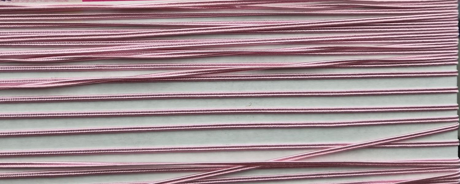 Pale Pink Thin Flat Cord, Priced Per Metre