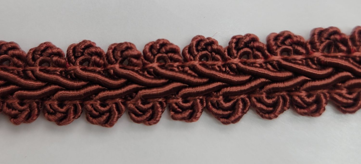 Brown Upholstery Trim 10mm Cut Per Metre