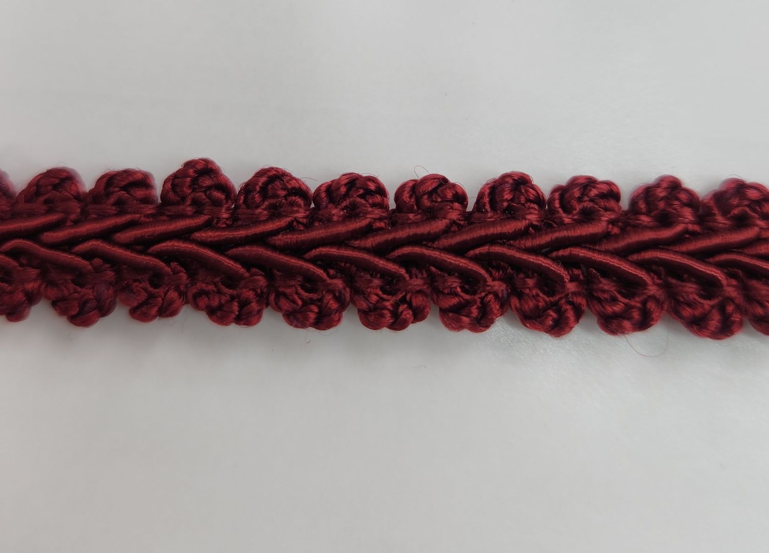 Rich Red Upholstery Trim 10mm Cut Per Metre