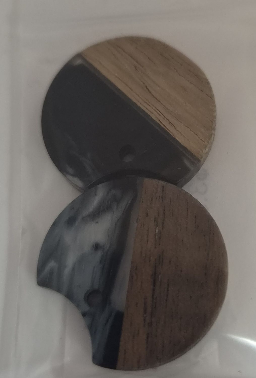 Black White Wood DIY Earrings (Minus Hooks)