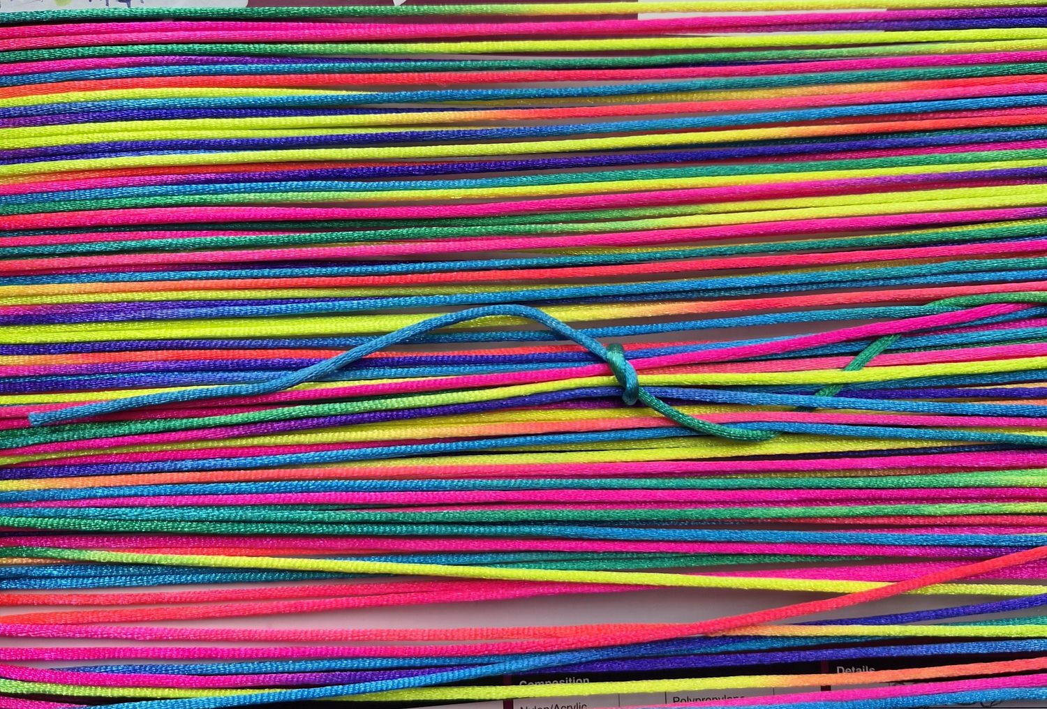 Rainbow Rat Tail Cord, 2mm, Priced Per Metre