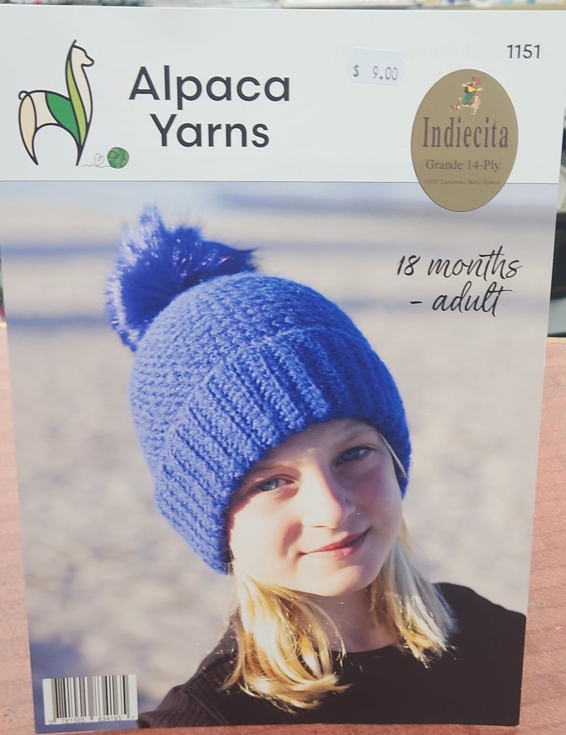 Alpaca Yarns Pattern Crochet PomPom Hat 18months to Adult Indiecita