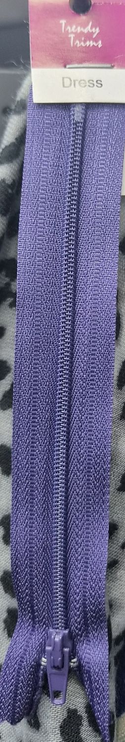 Dress Zip 15cm Deep Purple