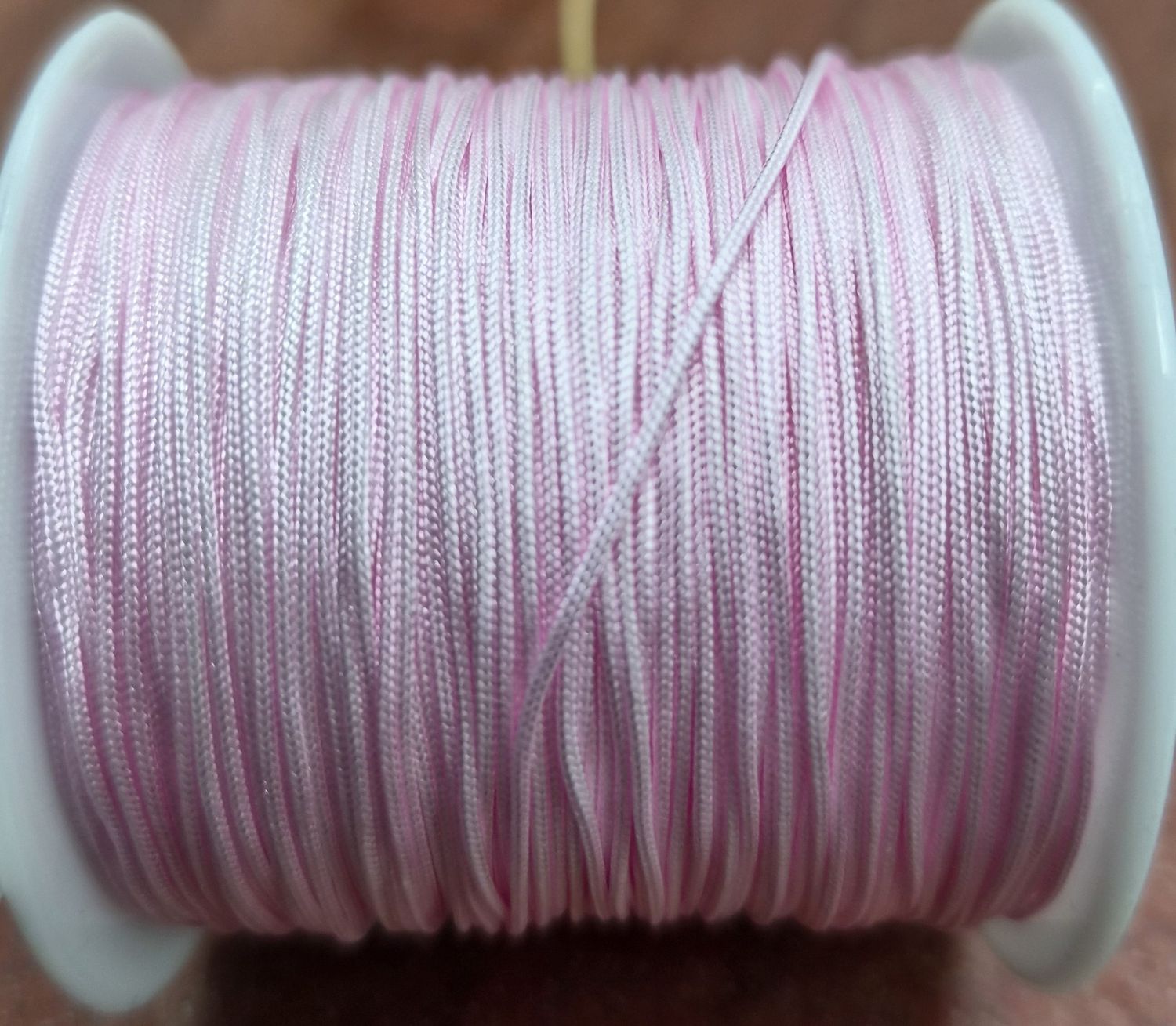 Nylon Jewellery Cord 0.8mm, Priced Per Metre - Pastel Pink