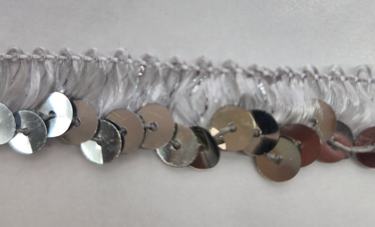 Silver Sequin 15mm Trim Cut Per Metre