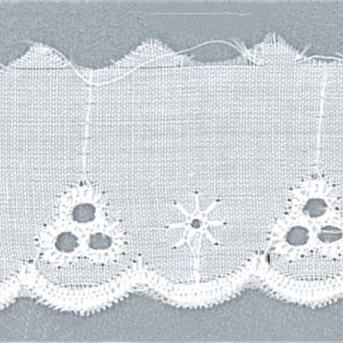 Cambric White Frill Trim, Price Per Metre