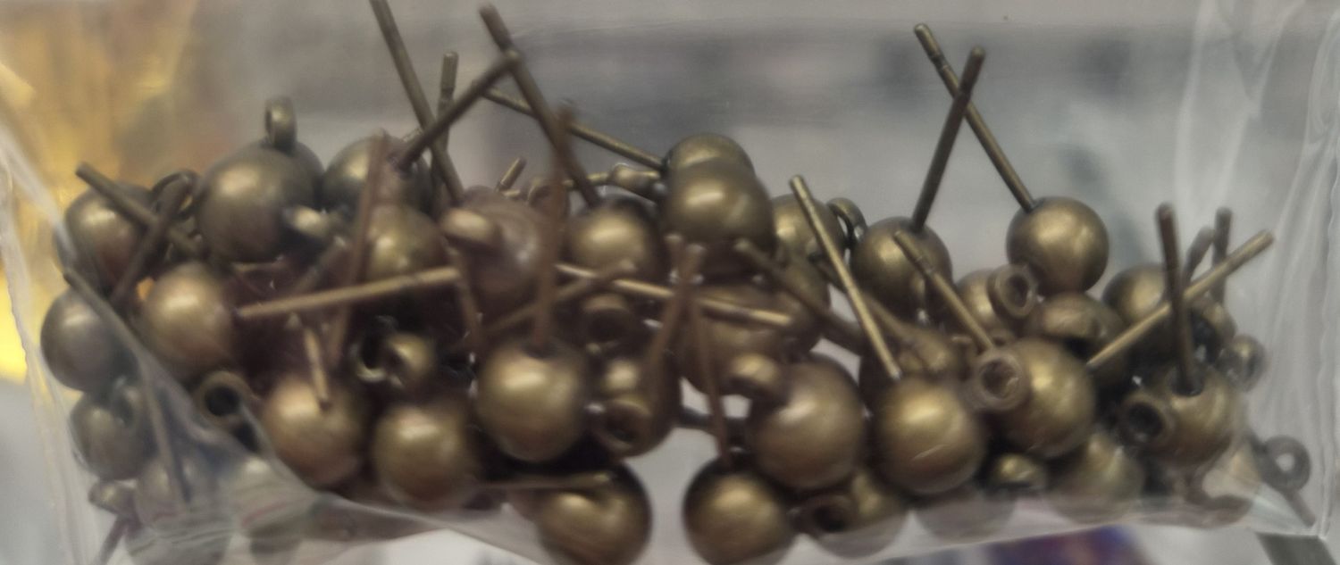 Brass Ball Earring Posts (Each)