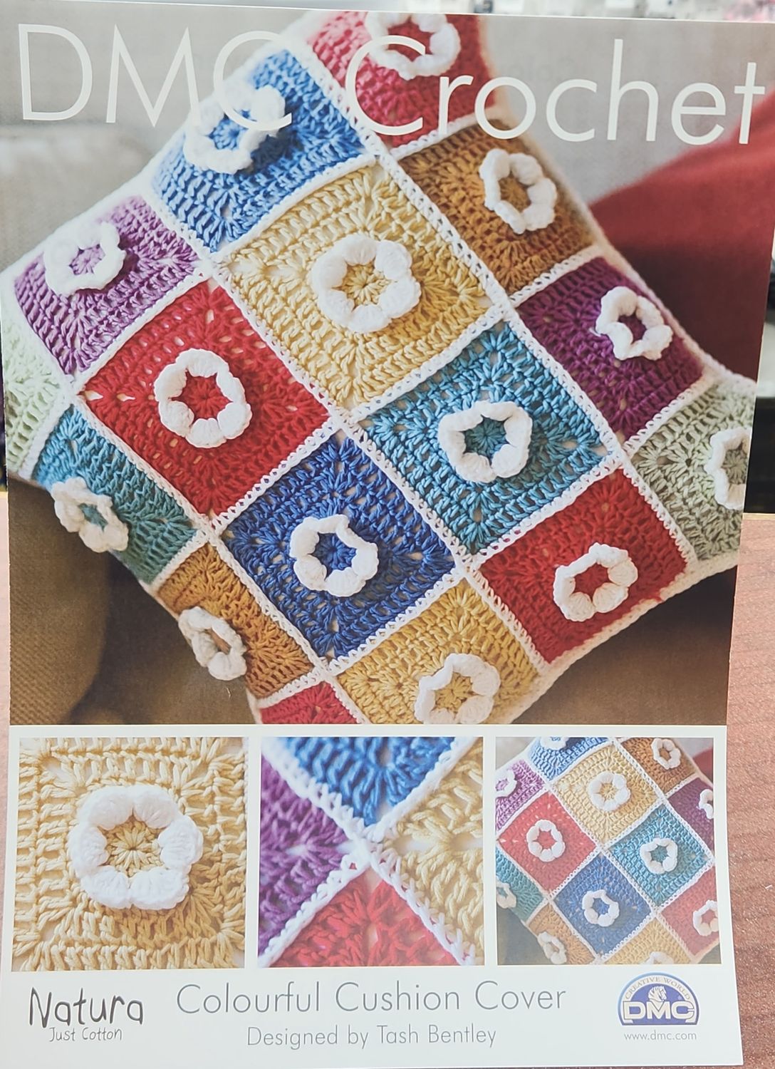 Dmc crochet pattern cushion cover colourful