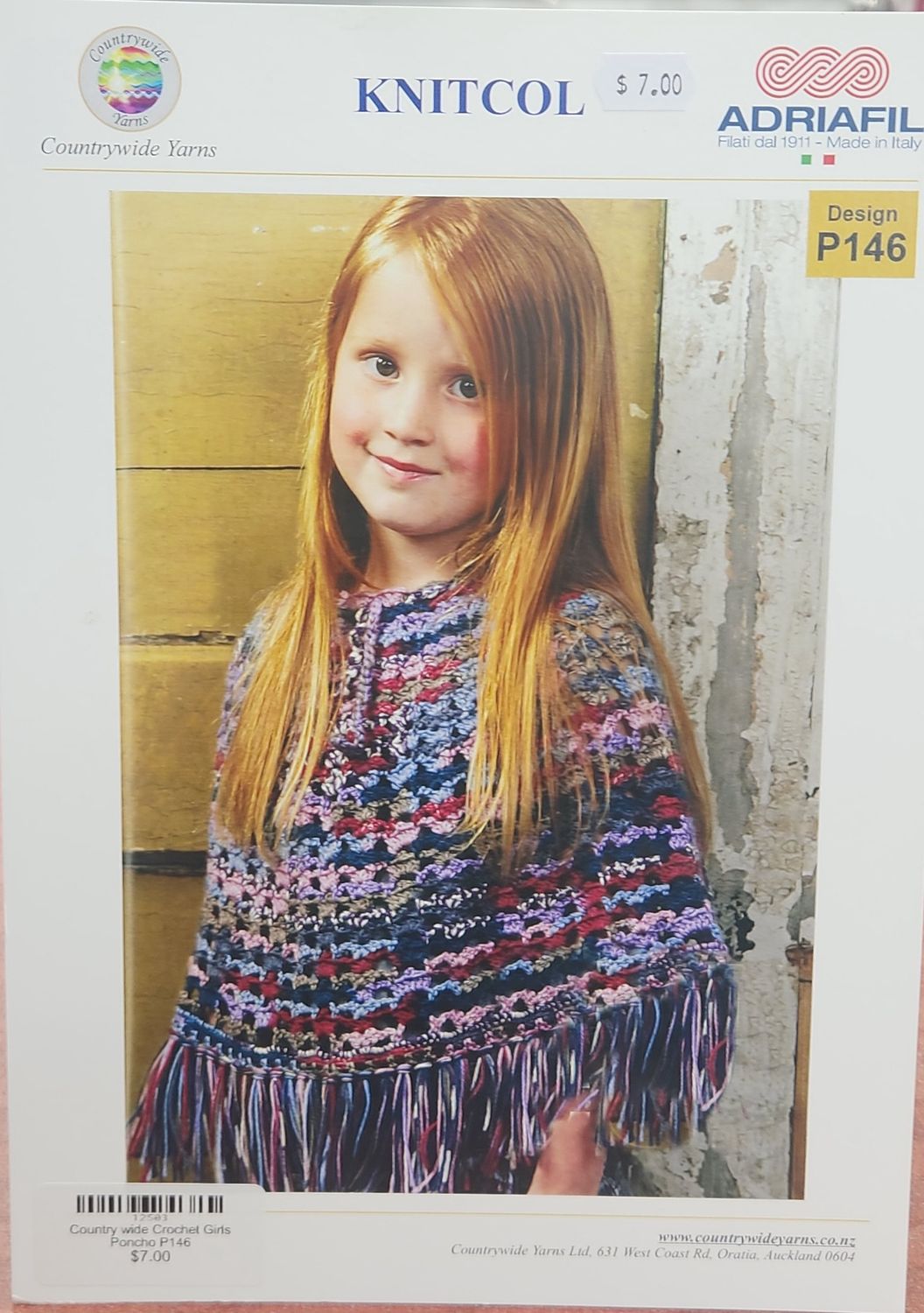 Countrywide Pattern Crochet Girls Poncho P146