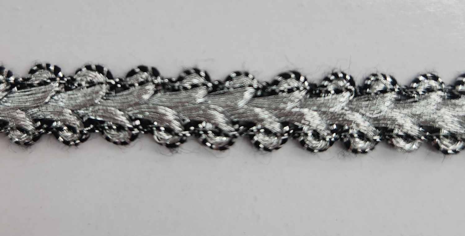 Silver Black Trim 5mm Cut Per Metre