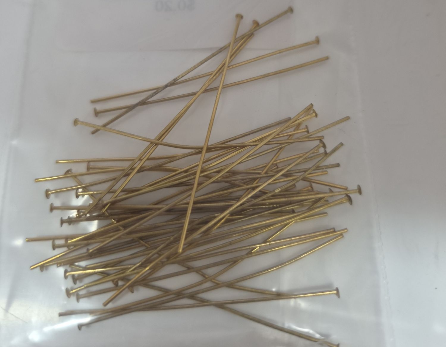 Flat Head Pins Gold Each