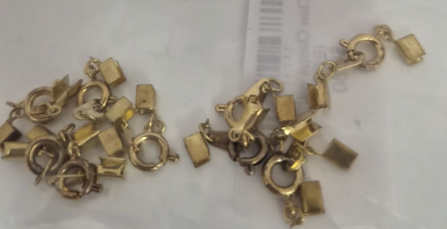 Gold Claw Clasps with End Caps (Each)