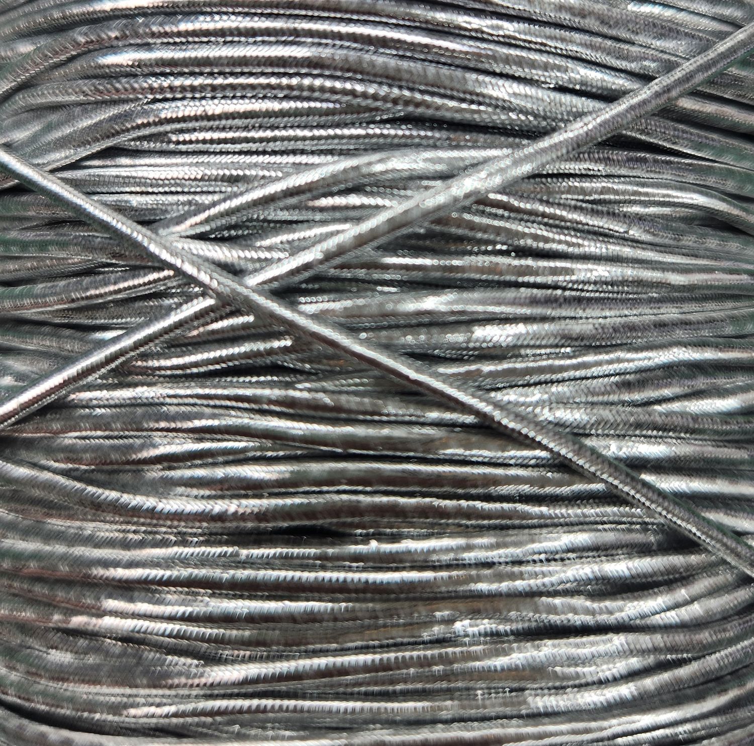Silver 1mm Stretch Cord Cut Per Metre