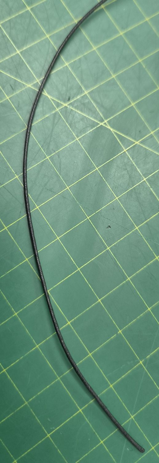 Waxed Cord Black 1mm, Price Per Metre