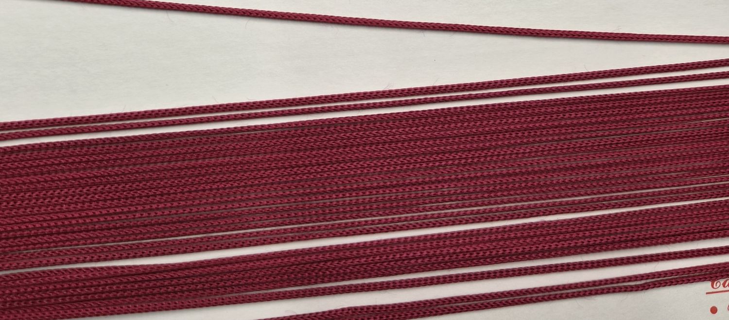 Dark Red Thin Cord 1mm Width, Priced Per Metre