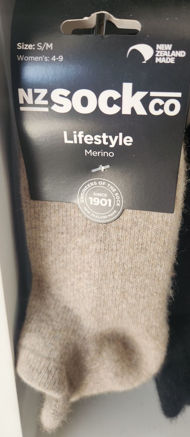 NZ Lifestyle Merino Sock - Colour Natural - Size S/M