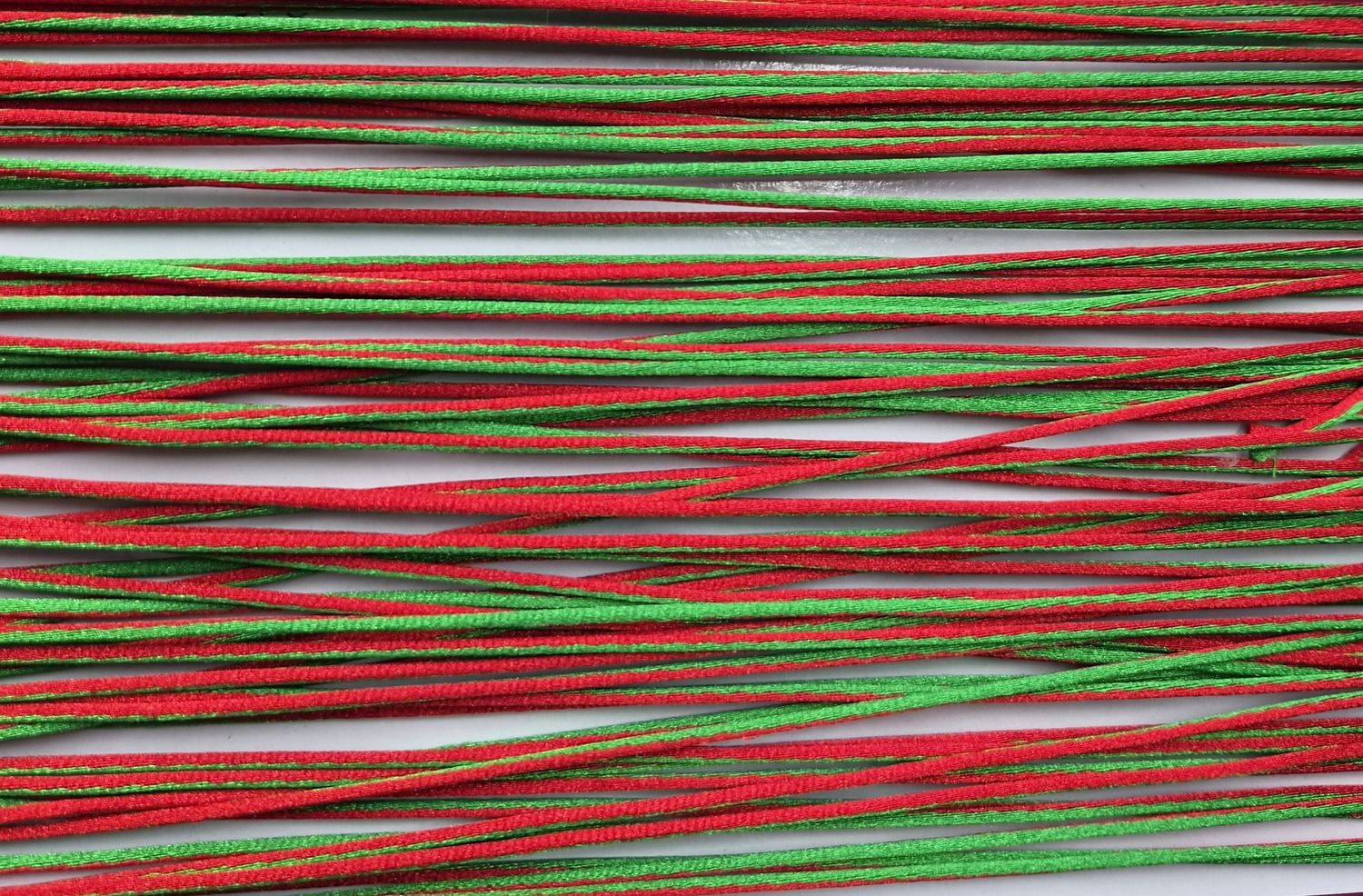Green &amp; Red Thin Cord, Priced Per Metre
