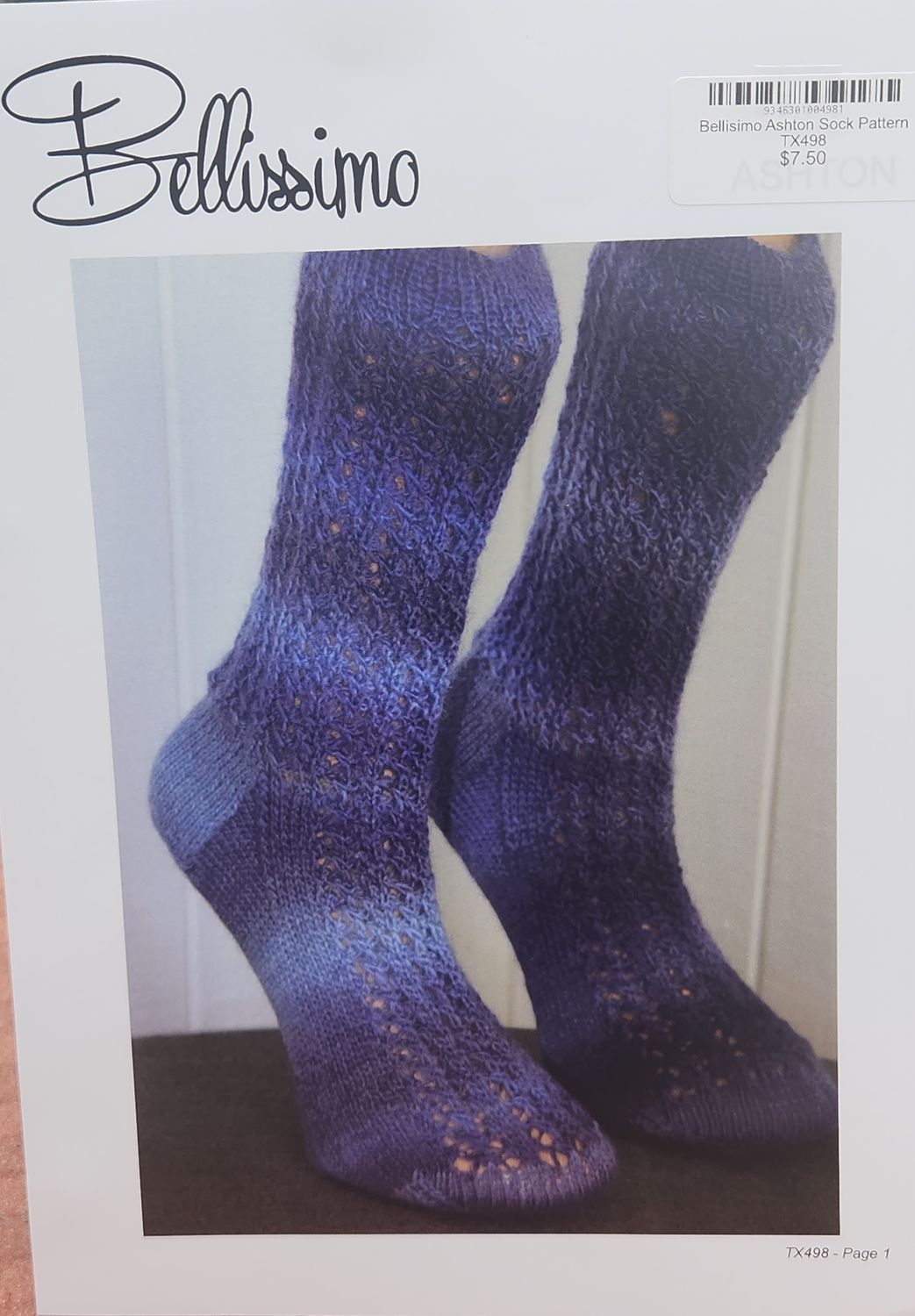 Bellisimo Ashton Sock Pattern TX498